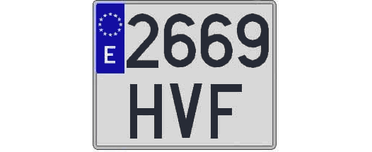 2669HVF matricula cuadrada