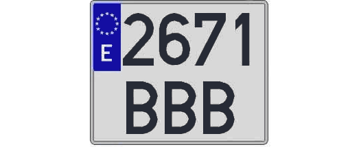 2671BBB matricula cuadrada