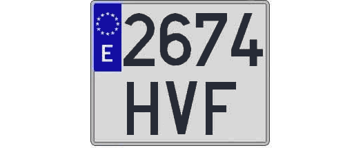 2674HVF matricula cuadrada