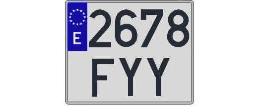 2678FYY matricula cuadrada