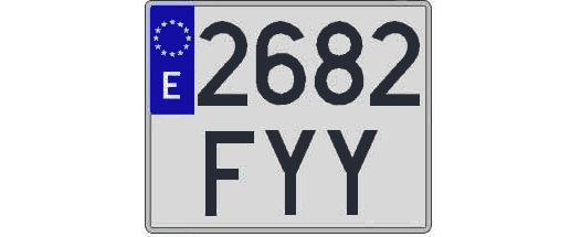 2682FYY matricula cuadrada