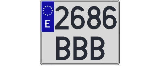 2686BBB matricula cuadrada