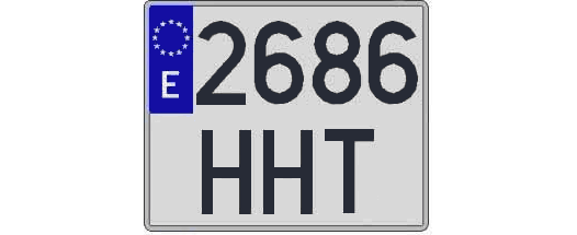 2686HHT matricula cuadrada