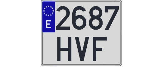 2687HVF matricula cuadrada
