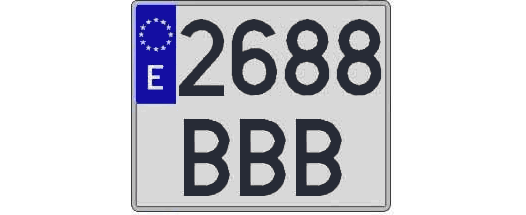 2688BBB matricula cuadrada