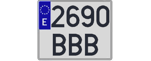 2690BBB matricula cuadrada