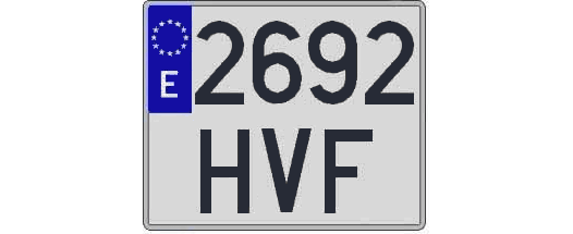 2692HVF matricula cuadrada