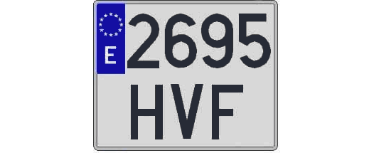 2695HVF matricula cuadrada