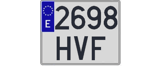 2698HVF matricula cuadrada