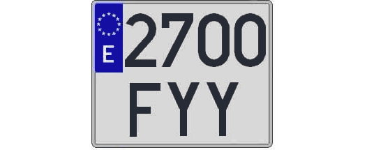 2700FYY matricula cuadrada