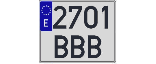 2701BBB matricula cuadrada