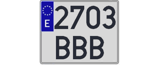 2703BBB matricula cuadrada