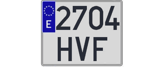 2704HVF matricula cuadrada