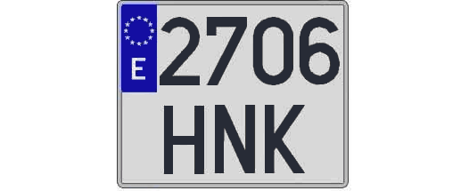 2706HNK matricula cuadrada