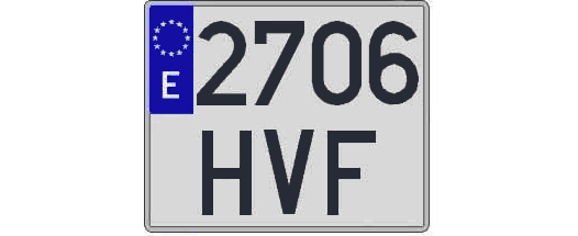 2706HVF matricula cuadrada