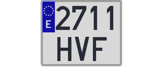 2711HVF matricula cuadrada