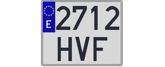 2712HVF matricula cuadrada