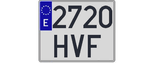2720HVF matricula cuadrada