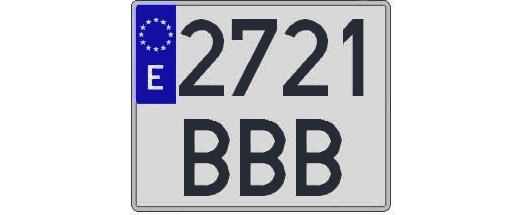2721BBB matricula cuadrada