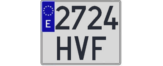 2724HVF matricula cuadrada