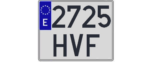 2725HVF matricula cuadrada