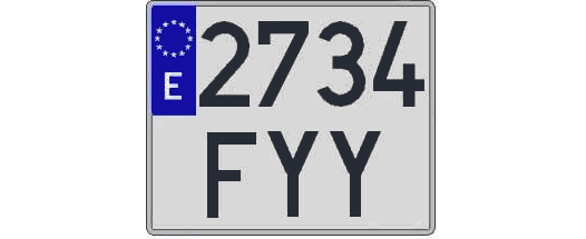 2734FYY matricula cuadrada