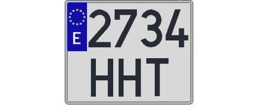 2734HHT matricula cuadrada