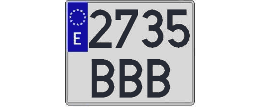 2735BBB matricula cuadrada