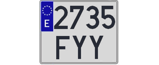 2735FYY matricula cuadrada