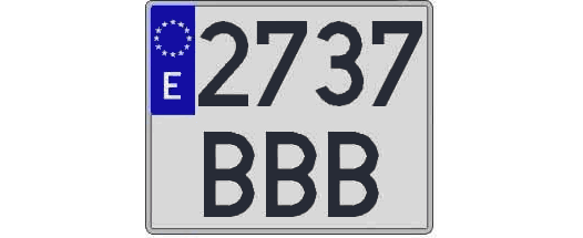 2737BBB matricula cuadrada