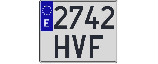 2742HVF matricula cuadrada