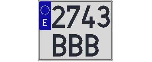 2743BBB matricula cuadrada