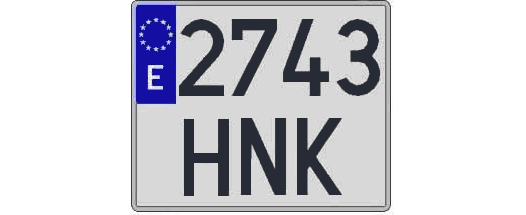 2743HNK matricula cuadrada