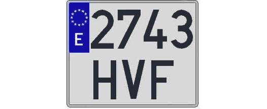 2743HVF matricula cuadrada