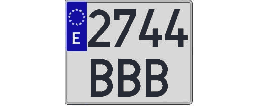 2744BBB matricula cuadrada