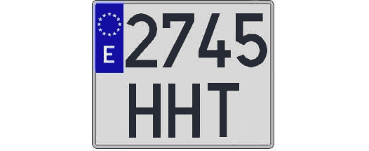 2745HHT matricula cuadrada