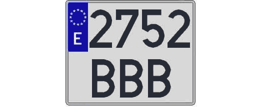 2752BBB matricula cuadrada