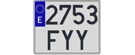 2753FYY matricula cuadrada