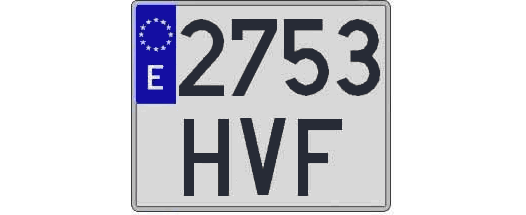 2753HVF matricula cuadrada