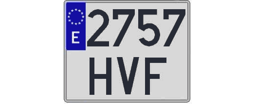 2757HVF matricula cuadrada
