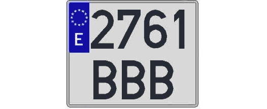 2761BBB matricula cuadrada