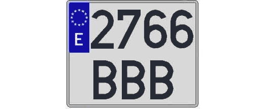2766BBB matricula cuadrada
