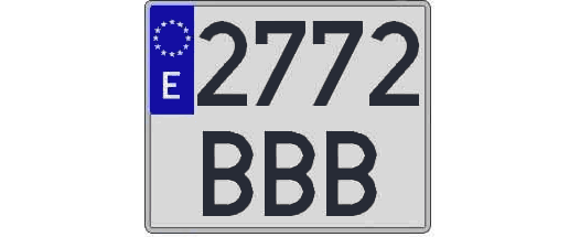 2772BBB matricula cuadrada