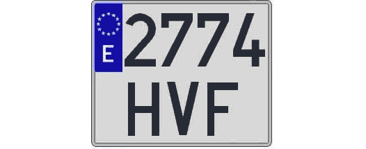 2774HVF matricula cuadrada