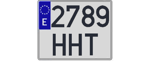 2789HHT matricula cuadrada