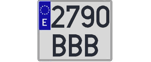 2790BBB matricula cuadrada