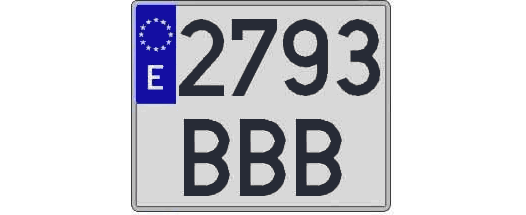 2793BBB matricula cuadrada