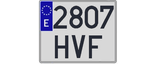 2807HVF matricula cuadrada