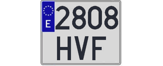 2808HVF matricula cuadrada