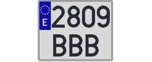 2809BBB matricula cuadrada